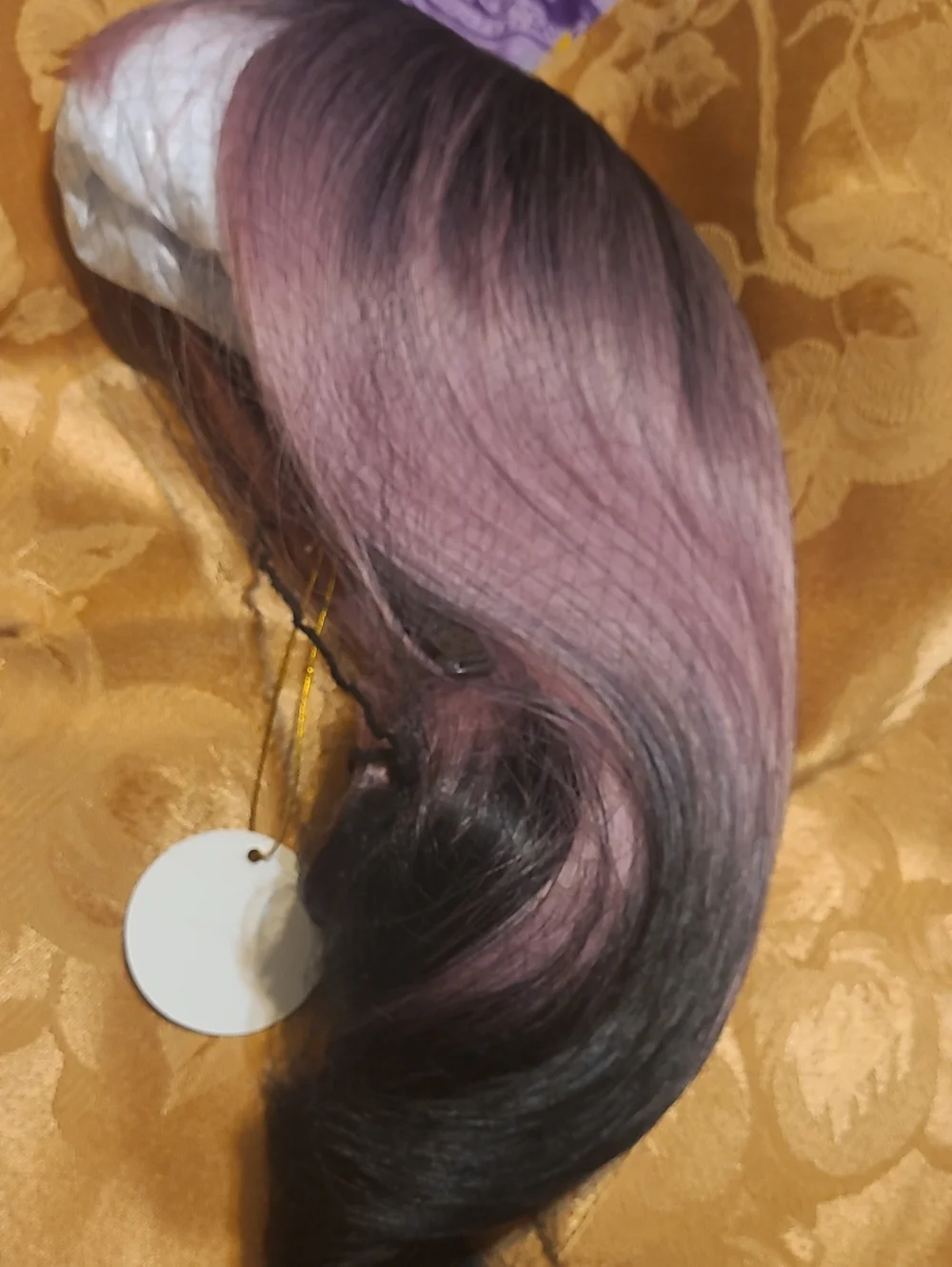 Women Synthetic Wig- Black to Lavender Ombre